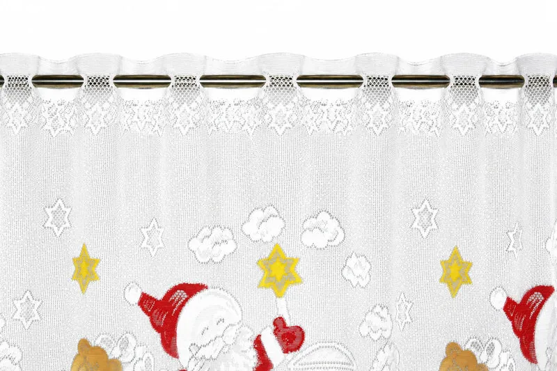 Scheibengardine Weihnachtsmann Zug HxB 50x140cm