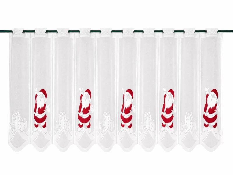 Scheibengardine Weihnachtsmann Geschenk HxB 50x140cm