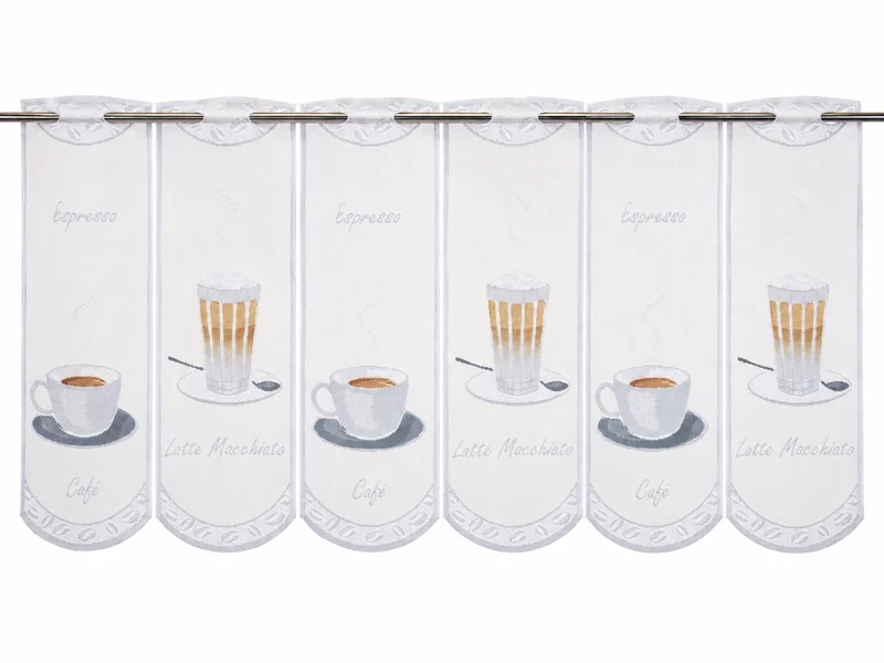Scheibengardine Kaffee Bohne Höhe 45/60 nach Maß