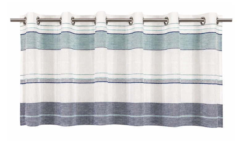 Design Ösenpanneaux Streifen blau Scheibengardine 4059-01