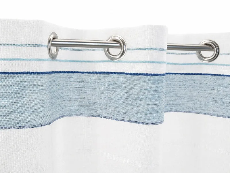 Design Ösenpanneaux Streifen blau Scheibengardine 4059-01