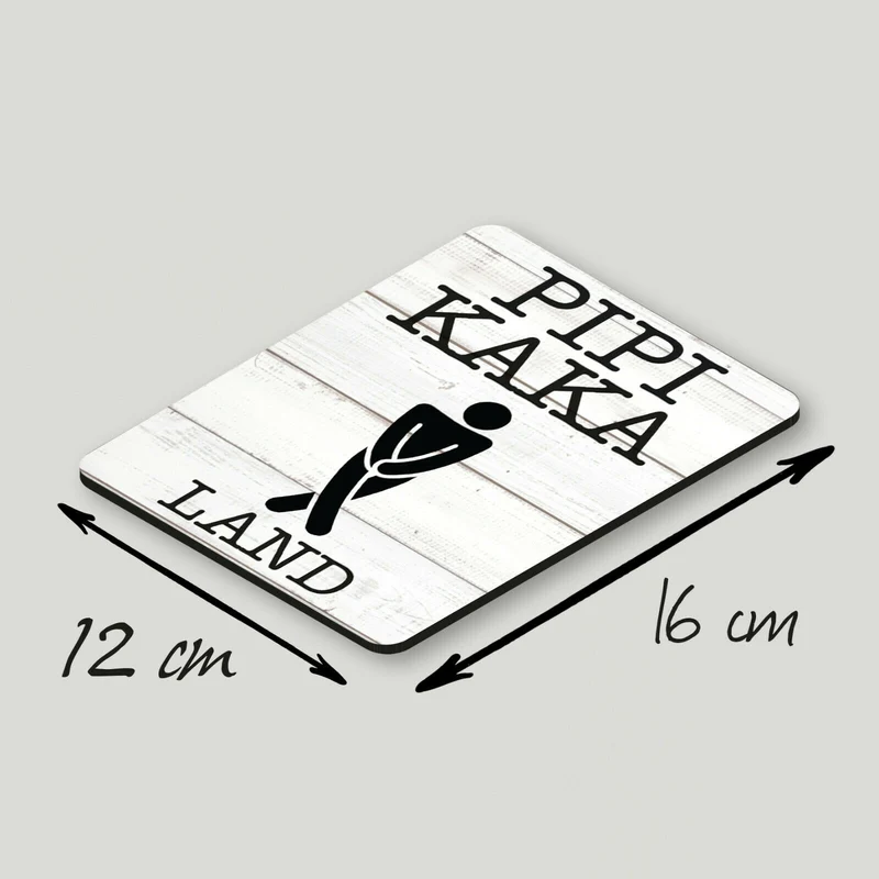 2er Set Alu Dibond Türschild Pipi Kaka Land 12x16cm