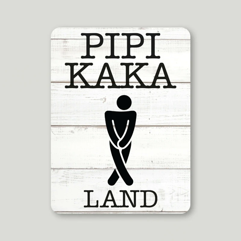 2er Set Alu Dibond Türschild Pipi Kaka Land 12x16cm