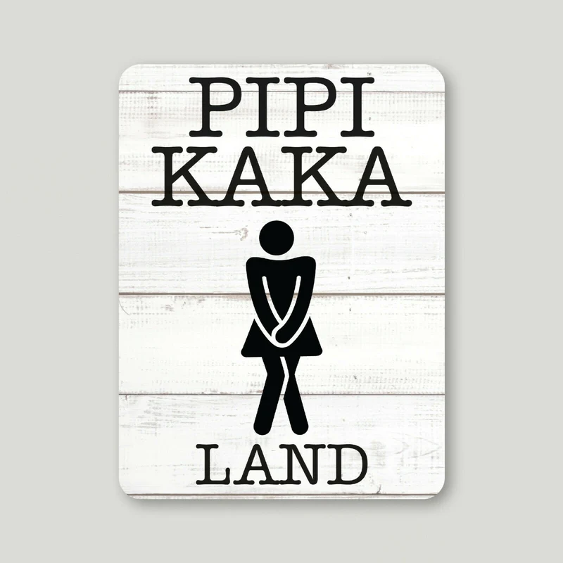 2er Set Alu Dibond Türschild Pipi Kaka Land 12x16cm