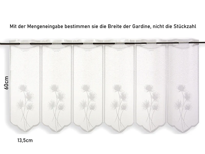 Scheibengardine Jacquard Blume nach Maß