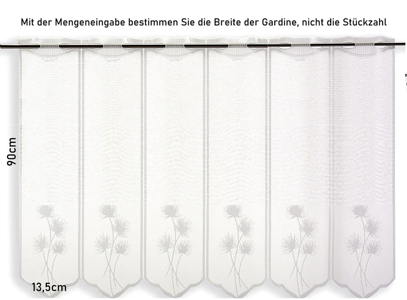 Scheibengardine Jacquard Blume nach Maß