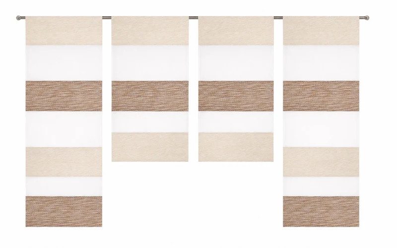 Design Mini Flächenvorhang Set beige weiß 2291-13