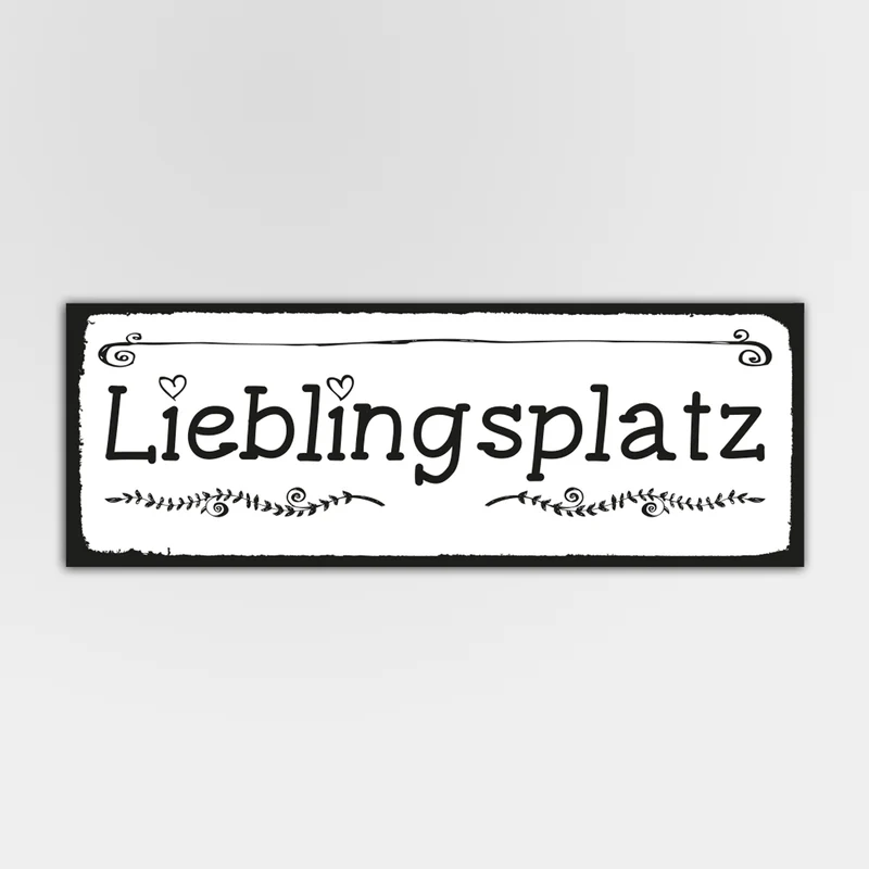 Holzschild "Lieblingsplatz" bedruckt 10x28cm Deko