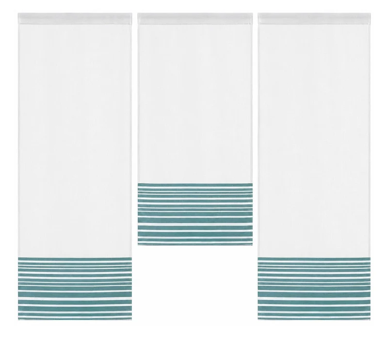 Design Mini Flächenvorhang Set petrol Scheibengardine 4027-04