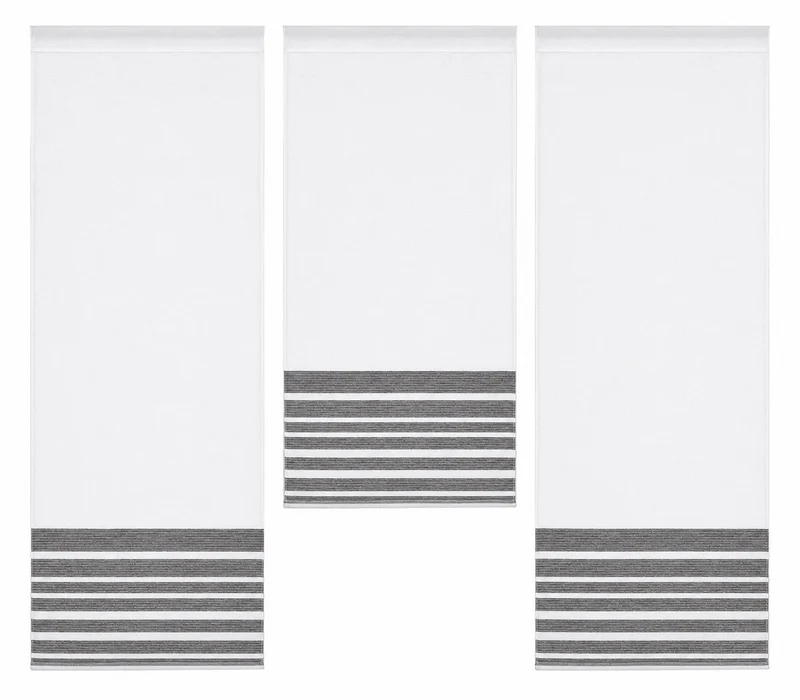 Design Mini Flächenvorhang Set anthrazit Scheibengardine 4027-02