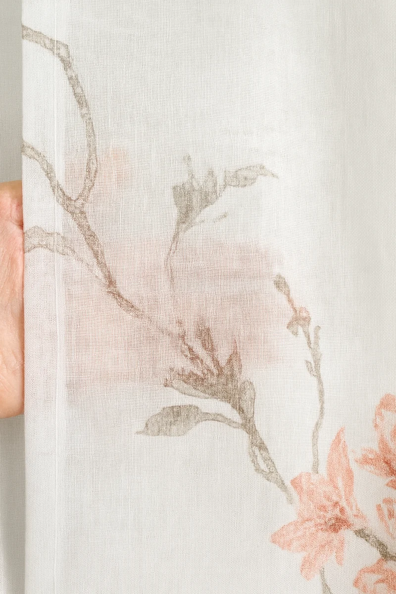 Schlaufenschal Blume apricot BxH 140x245cm offwhite 2557