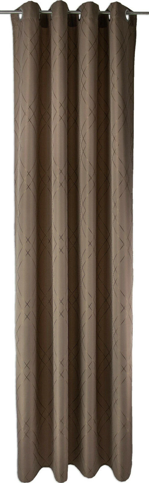 Ösenschal bestickt Raute braun BxH 140x245cm