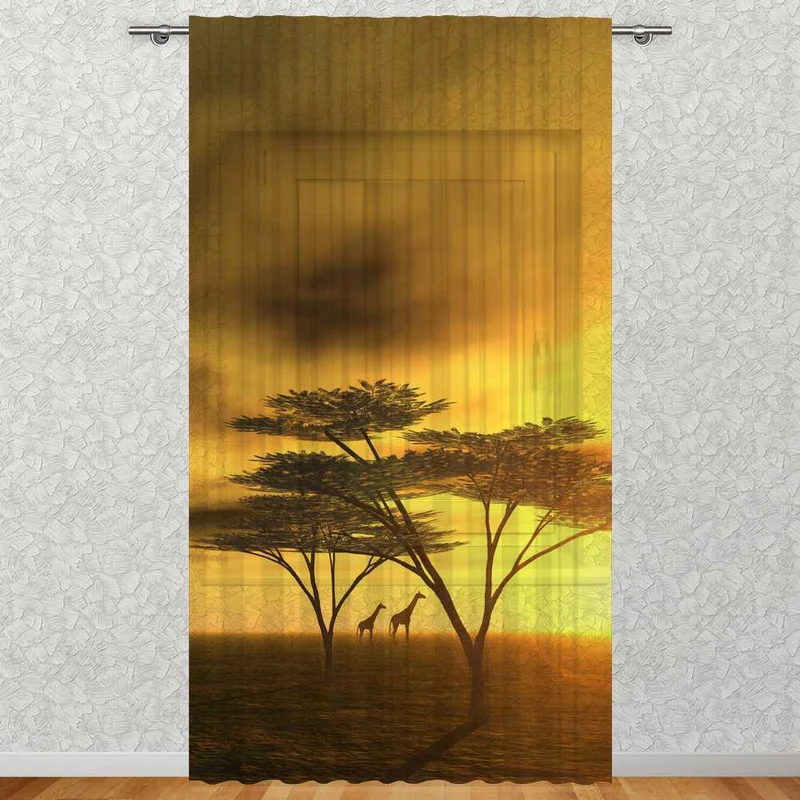 Schal mit Druckmotiv Afrika Giraffe BxH 135x245cm (transparent)