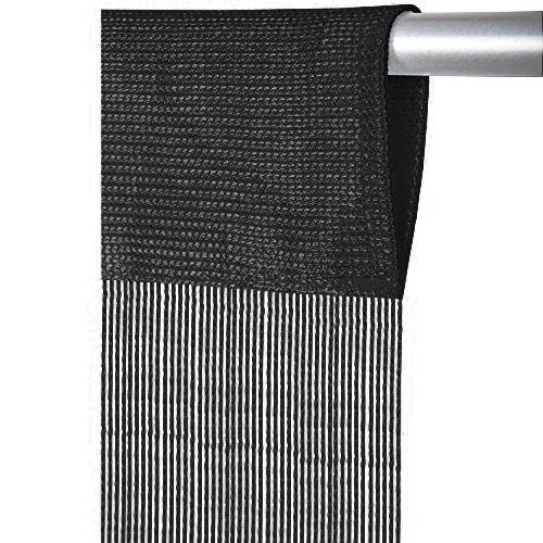 Fadenvorhang mit Tunneldurchzug schwarz Breite 90/140cm Höhe 250cm