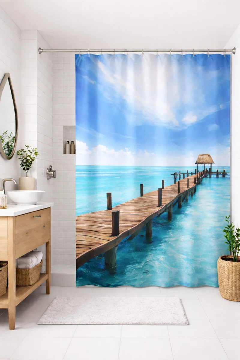 Textil-Duschvorhang Steg multicolor BxH 180x200cm