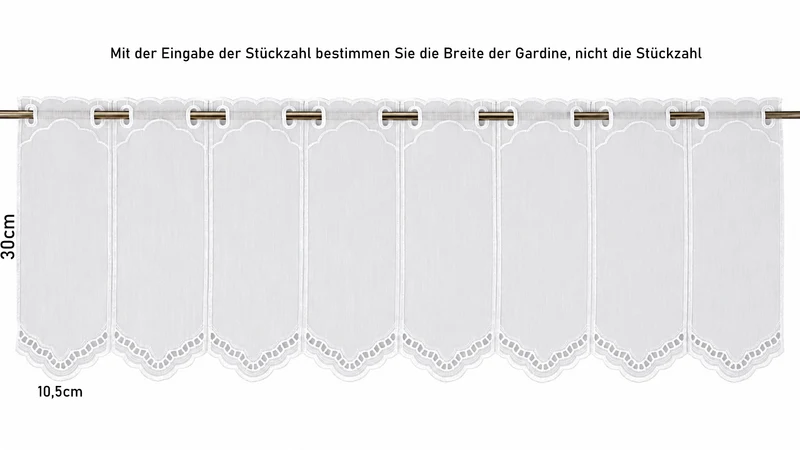 Scheibengardine Borte mit Lochstickerei nach Maß