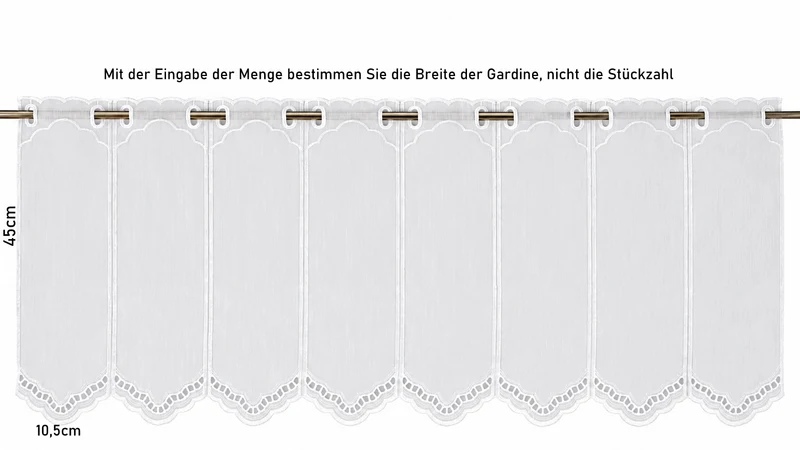 Scheibengardine Borte mit Lochstickerei nach Maß
