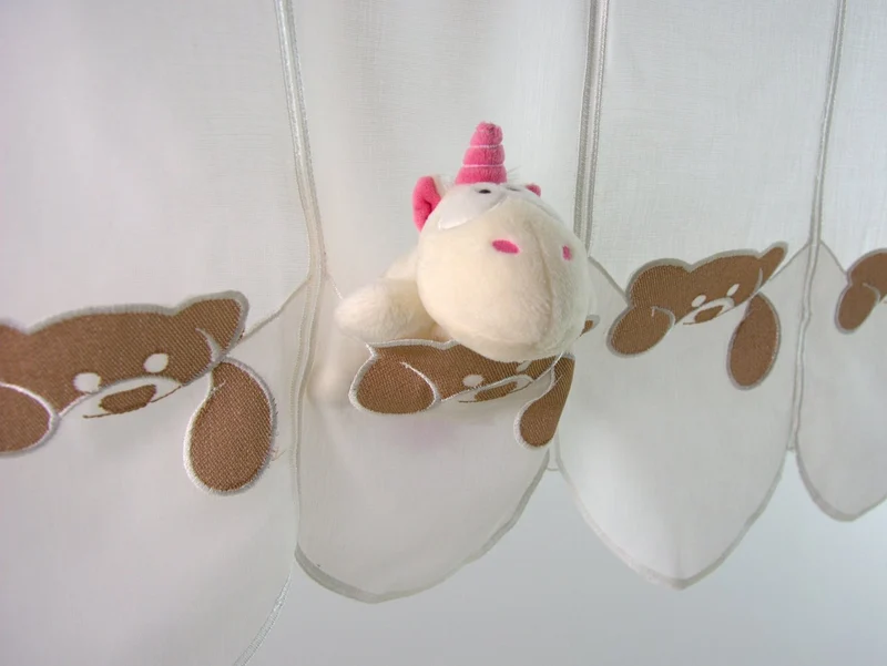 Scheibengardine Teddy mit Tasche nach Maß