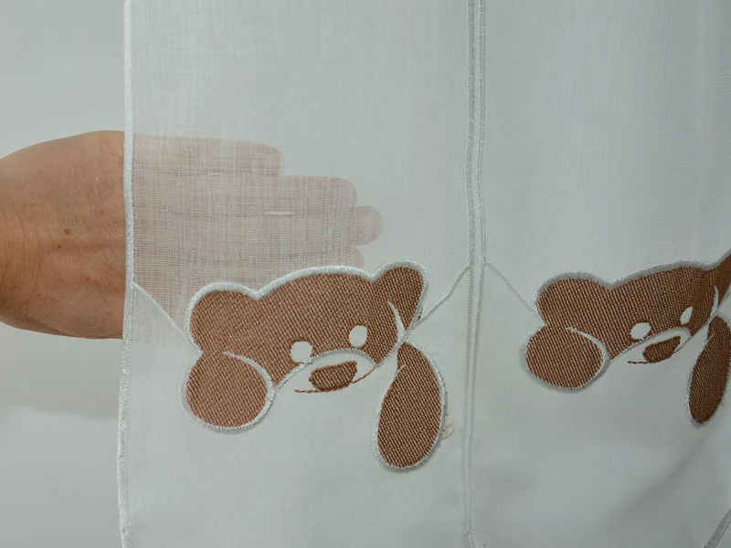 Scheibengardine Teddy mit Tasche nach Maß