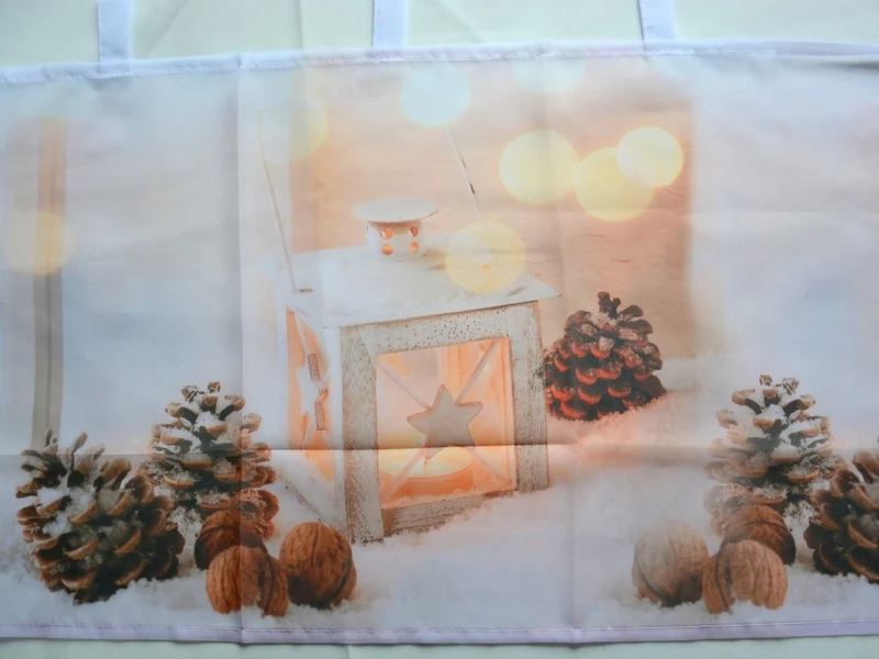 Scheibengardine mit Schlaufen Laterne HxB 45x120cm