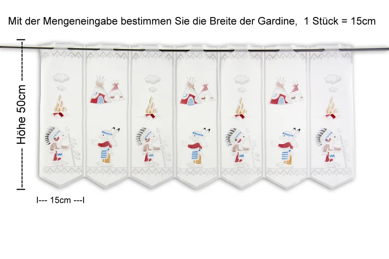 Scheibengardine Indianer nach Maß