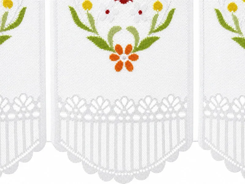 Scheibengardine Blumenkorb nach Maß
