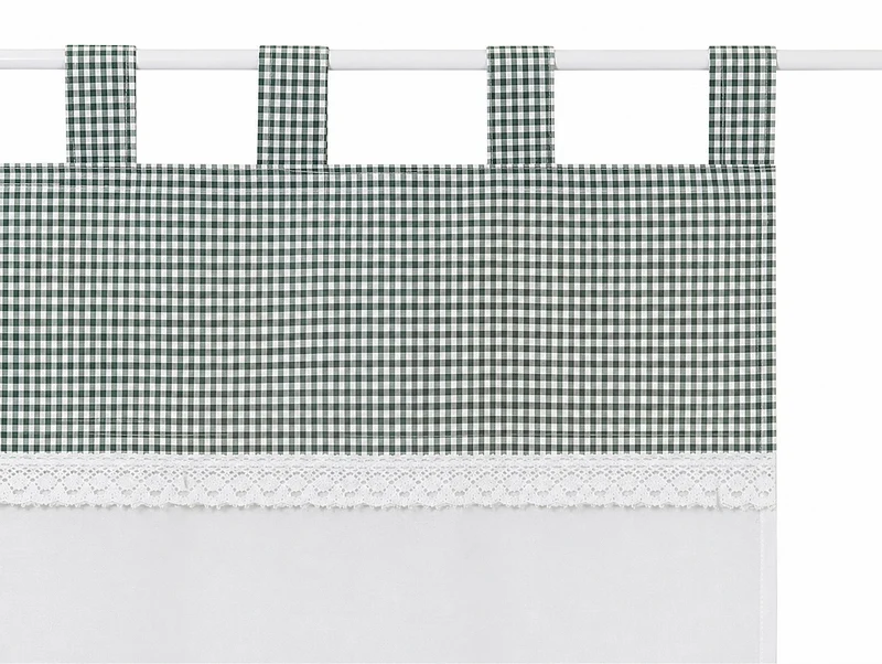 Design Schlaufen Scheibengardine Landhaus grün BxH 48x140cm