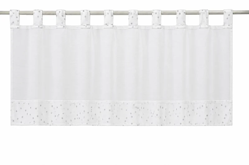 Design Schlaufen Scheibengardine kleine Sterne (leuchtend)