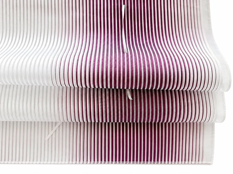 Bändchen-Raffrollo violett - weiß BxH 100x135cm