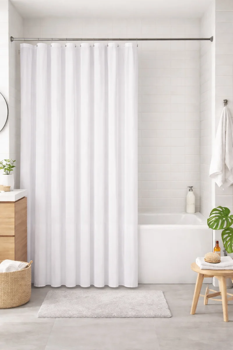Textil-Duschvorhang Hilton weiß BxH 180x200cm