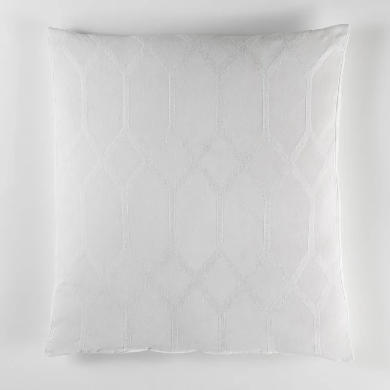 Kissen mit Füllung Webmuster offwhite