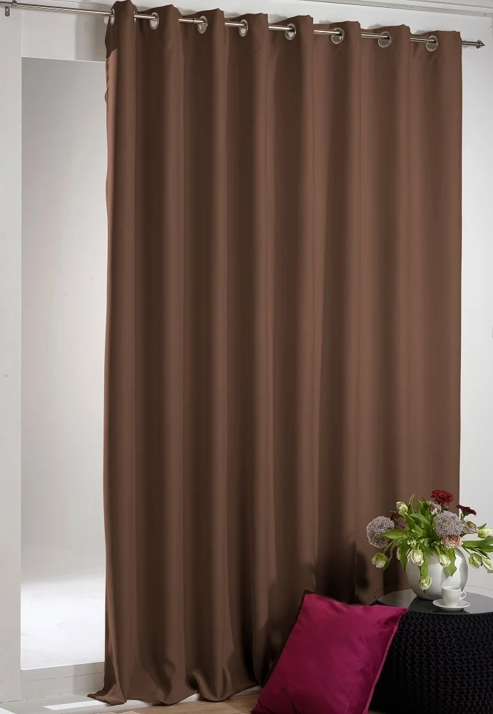 Verdunkelungsgardine mit Ösen braun BxH 270x245cm