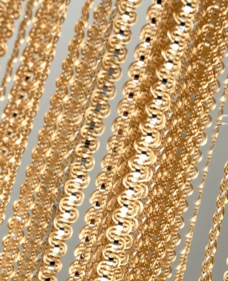 Fadenvorhang gold mit Lurex versch. Breiten