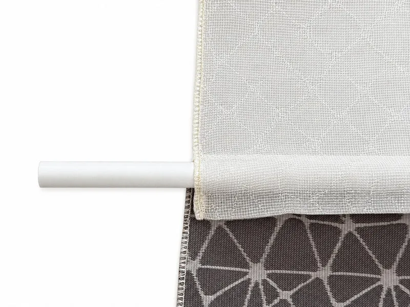 Design Mini Flächenvorhang Set anthrazit grau Muster Scheibengardine 2292