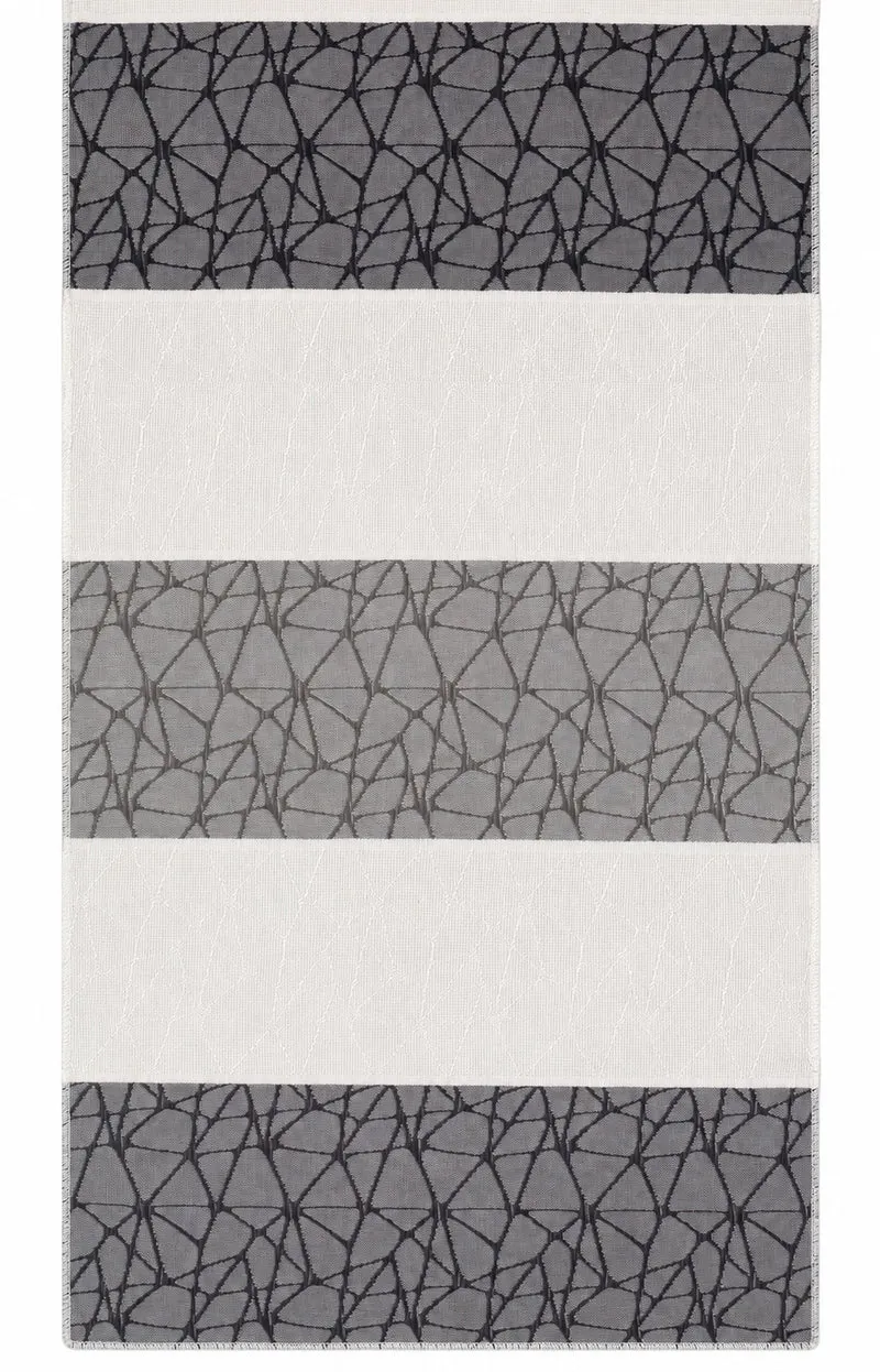 Design Mini Flächenvorhang Set anthrazit grau Muster Scheibengardine 2292