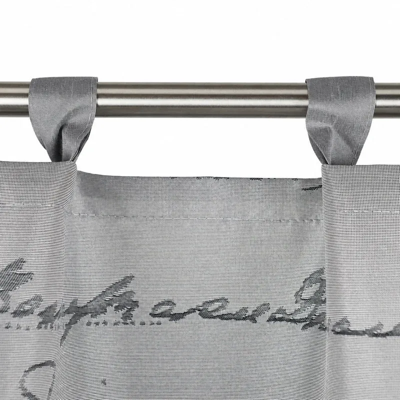 Design Schlaufen Scheibengardine weiß-petrol-grau BxH 50x140cm 2288