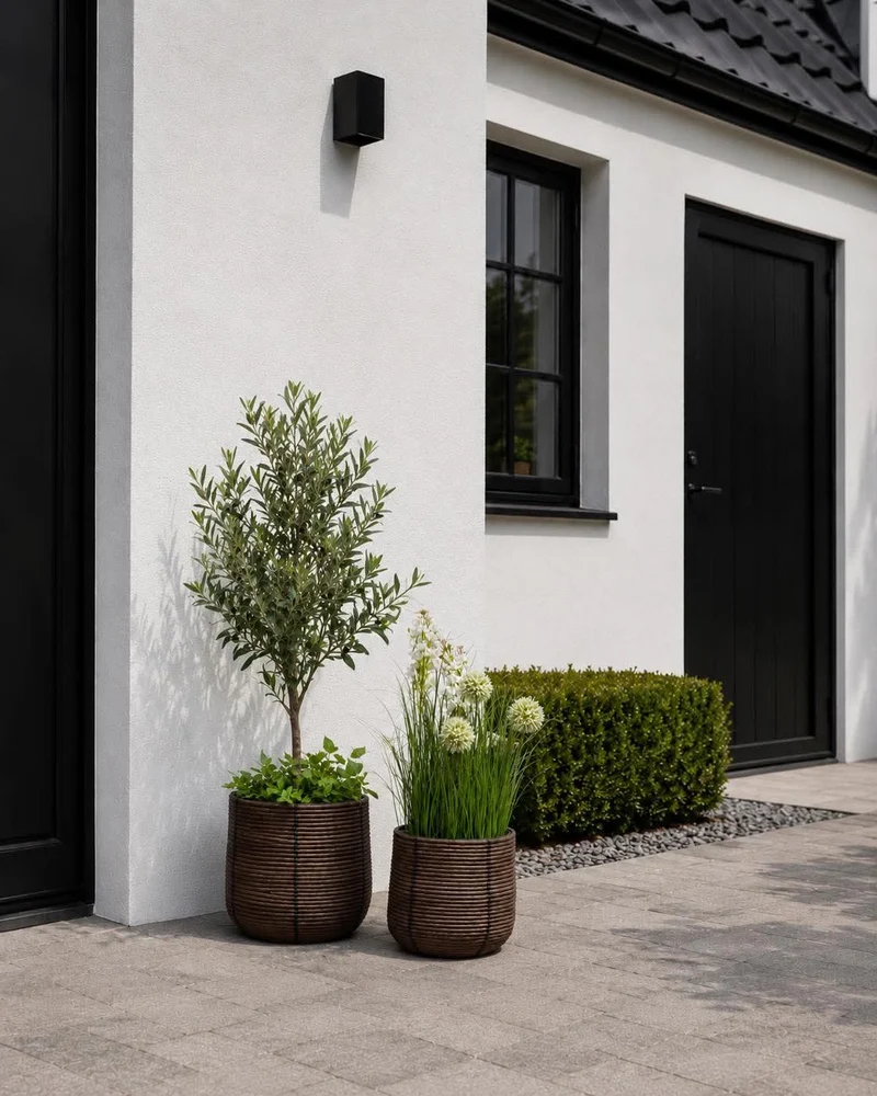 Pflanzenkörbe RATTAN – Set mit 2 Größen