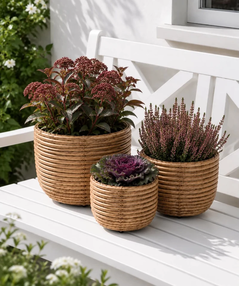 Korbset Rattan - Natur 3 Stk.