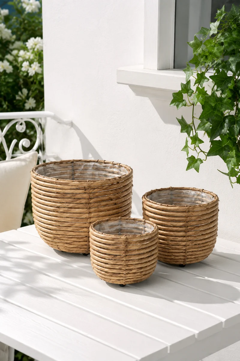 Korbset Rattan - Natur 3 Stk.