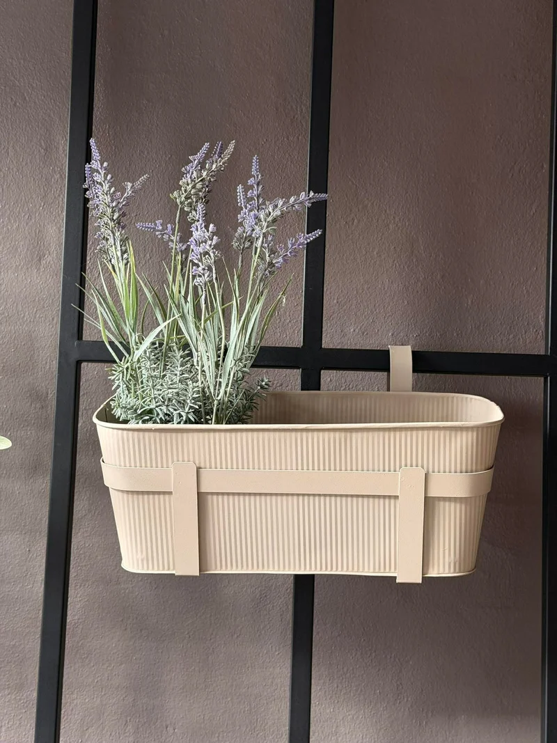 Balkonkasten Metall Beige
