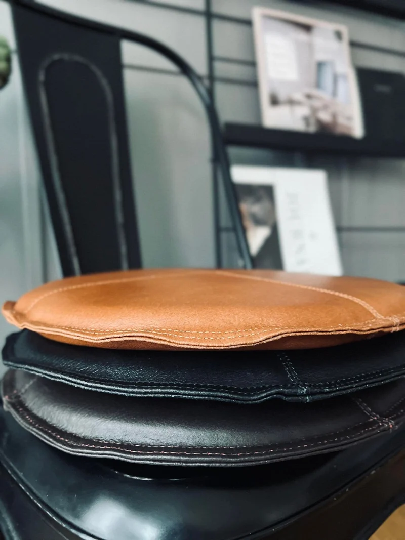 Sitzkissen aus Leder - Braun Ø 38 cm
