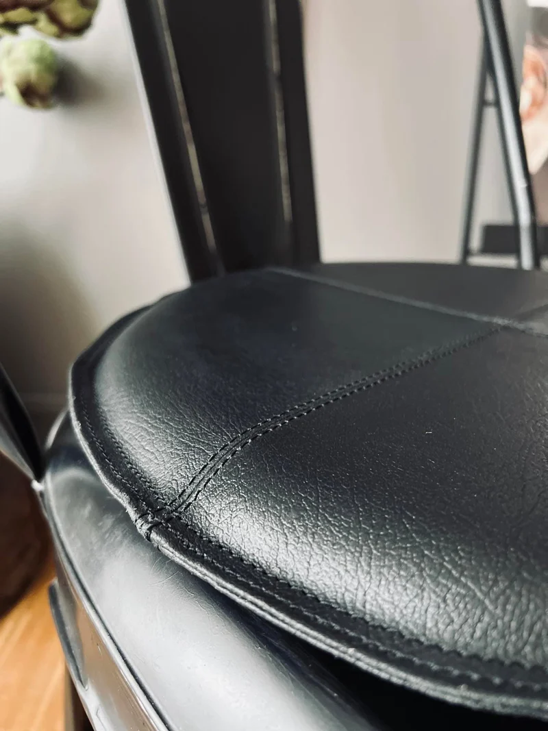 Sitzkissen aus Leder - Schwarz Ø 38 cm