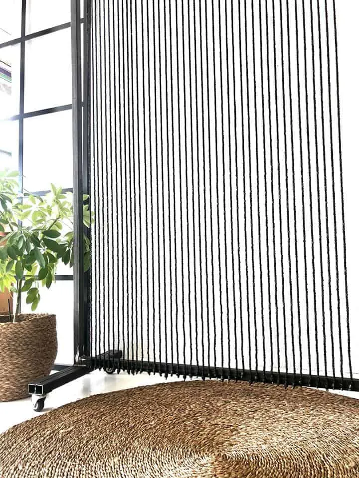 Vorhang aus schwarzen Holzperlen - 90x200cm