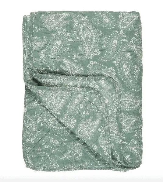 Quilt staubgrün m/paisley