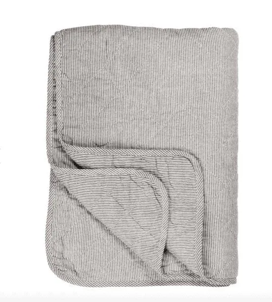 Quilt weiße und dunkelgraue Streifen