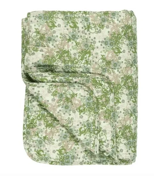 Quilt in grünen, beige und braunen Farbtönen