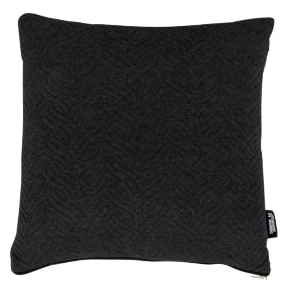 Kissen 45x45 cm - Schwarz mit Messing-Reißverschluss