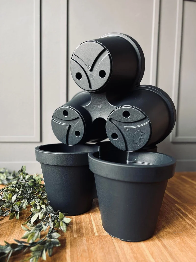 Kräutertöpfe 3‑in‑1 stapelbar Recycling