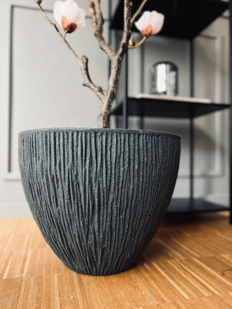 Kunststofftopf - Geriffelt Koks H 30 CM