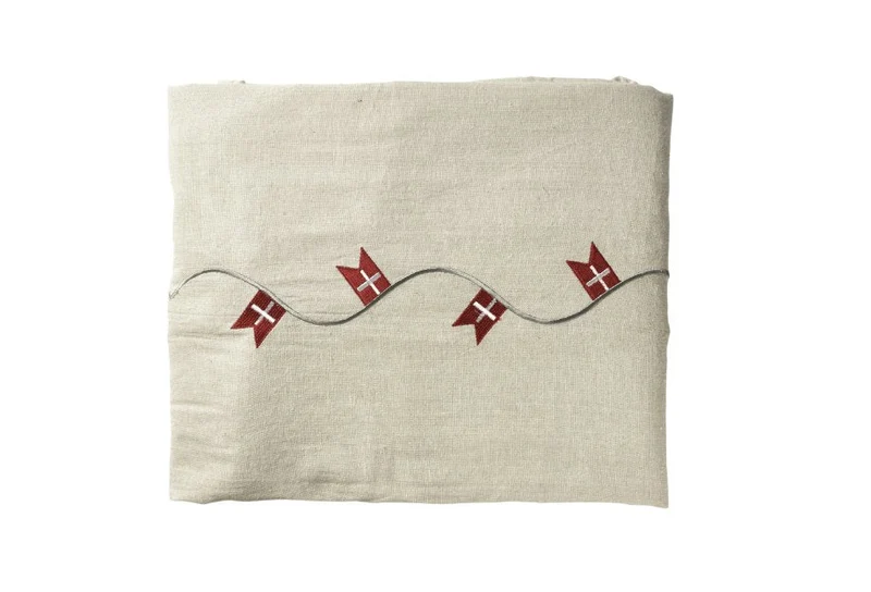 Tischläufer mit Flagge - Neutraler Leinenmix 35x160 cm